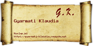 Gyarmati Klaudia névjegykártya