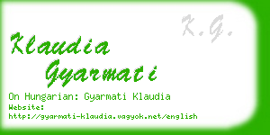 klaudia gyarmati business card